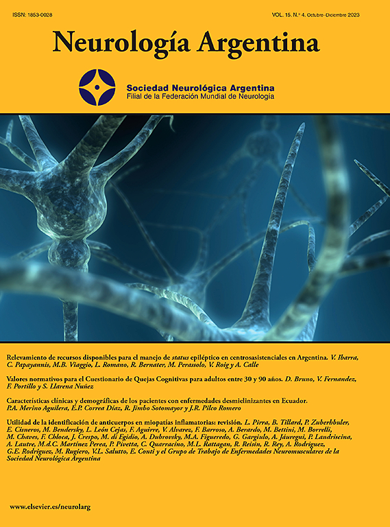 Go to journal home page - Neurología Argentina